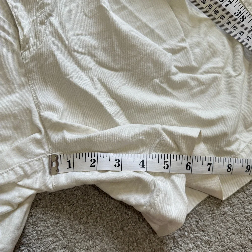 Madewell Pleated Cotton Linen Shorts Cream Sz 6 Coastal Minimal Tailored Preppy - Picture 8 of 11